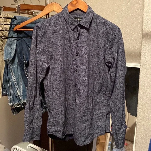 beverly hills polo club men's dress shirts Beverly Hills Polo Club Men's Short Sleeve Button Up Shirt Medium Cotton
